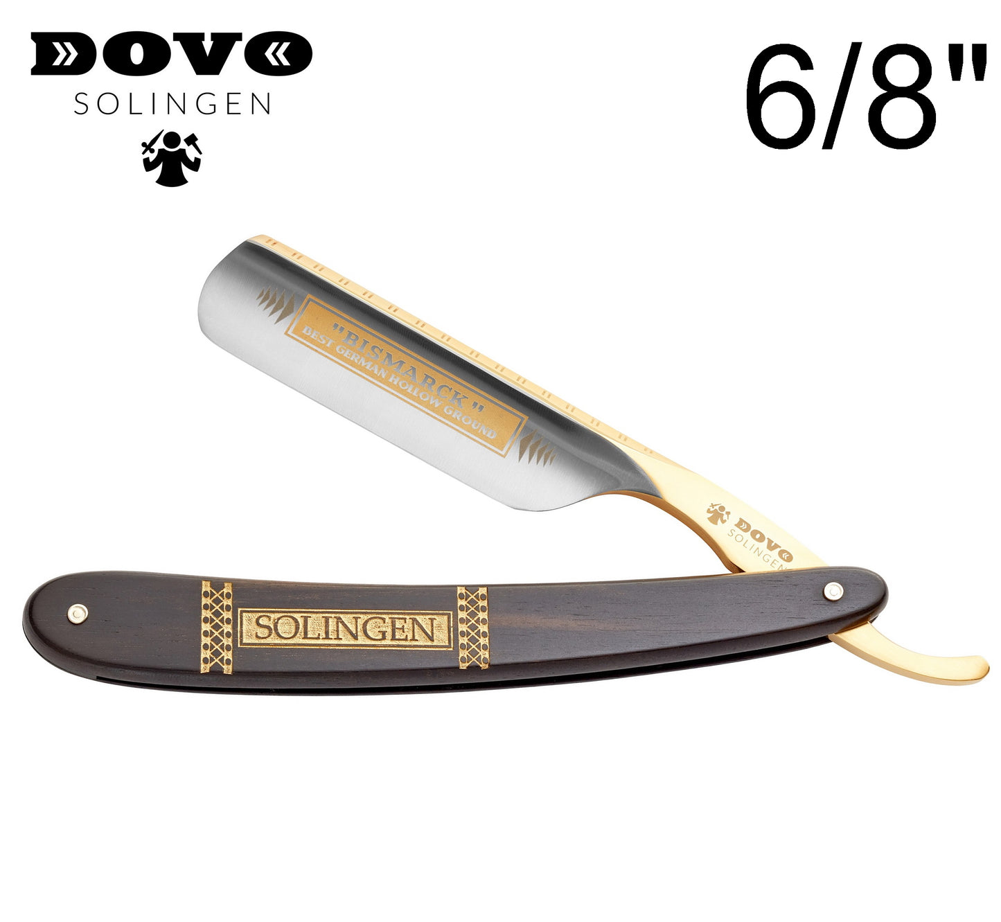 Dovo Ebony Wood Shave Ready Bismarck 6/8" Straight Razor #26810 Sold by GENTS