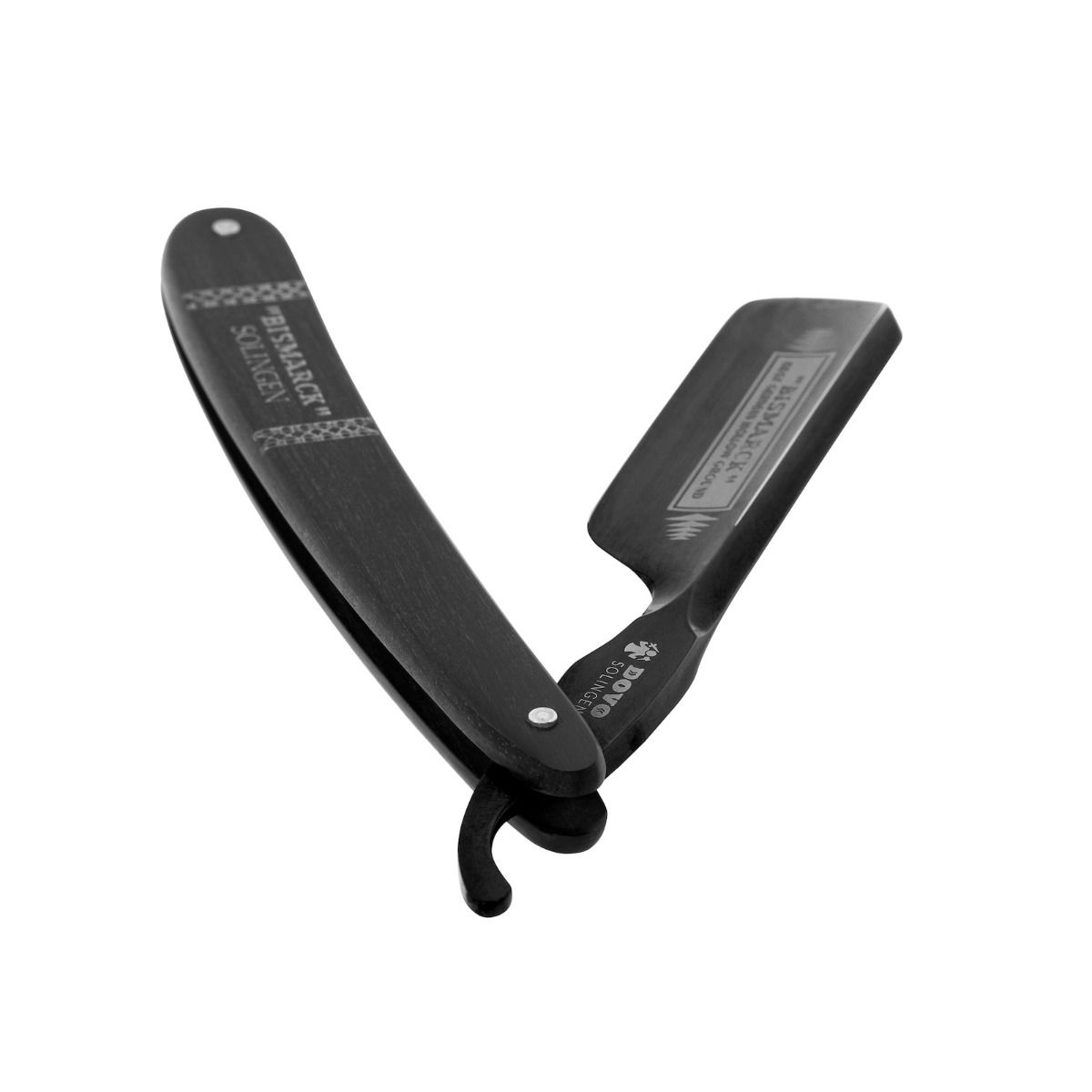 Dovo Bismarck Black Carbon Steel Folding Shaving Round Tip Straight Razor #26830 Sold by GENTS
