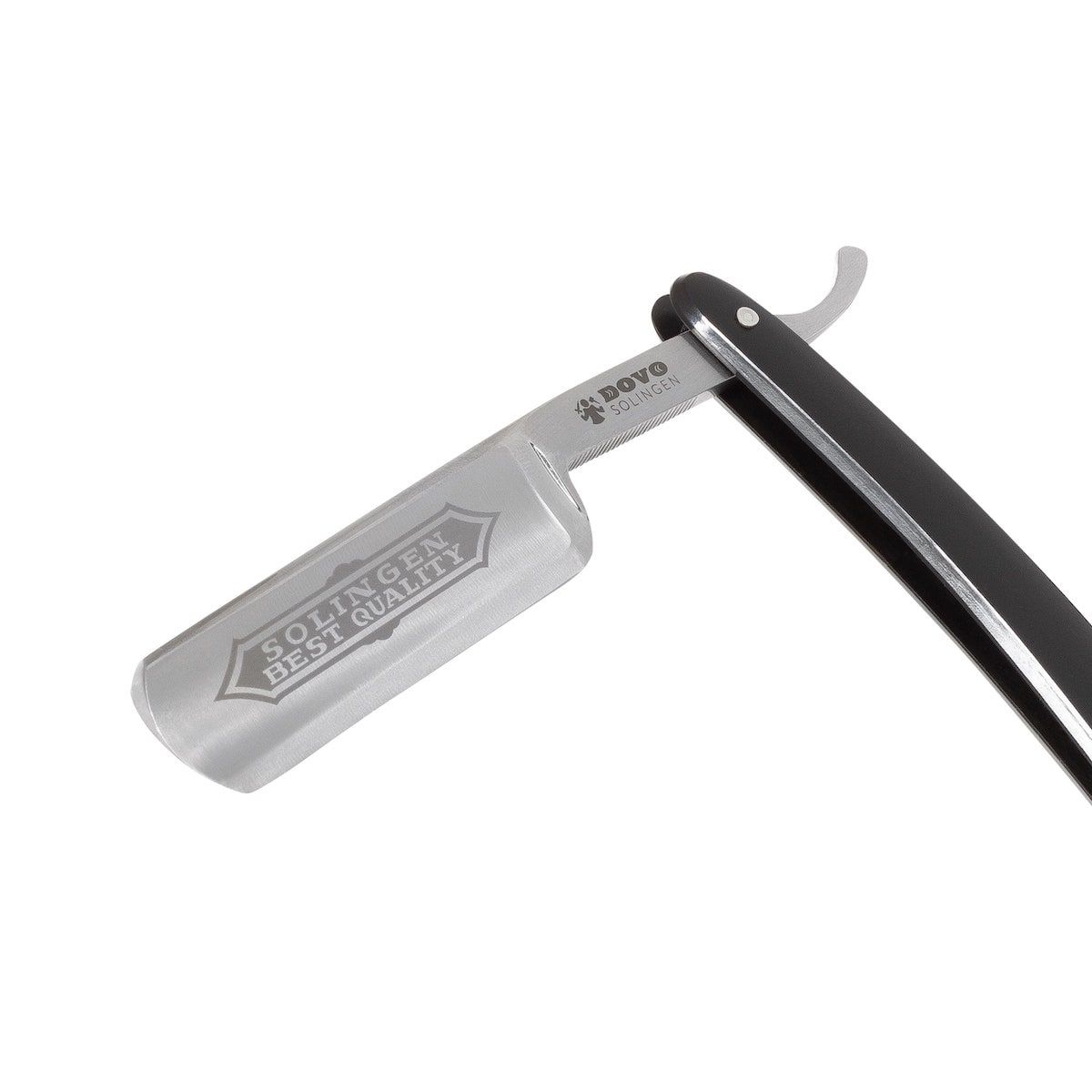 Dovo 6/8" Black Handle Black/Silver Steel Straight Razor #100681 Sold by GENTS