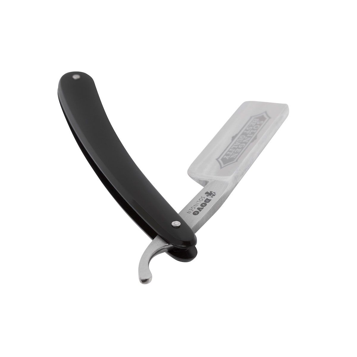 Dovo 6/8" Black Handle Black/Silver Steel Straight Razor #100681 Sold by GENTS
