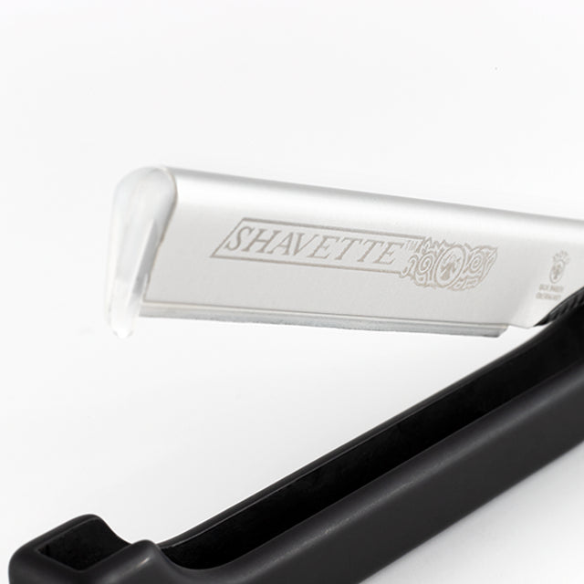 DOVO - SHAVETTE Straight Razor, Black & Silver, German Solingen #201081 Sold by GENTS