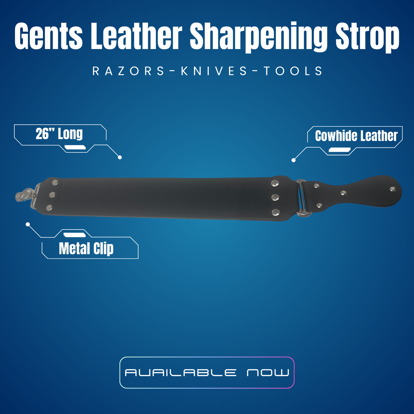 GENTS 26" Black and Maroon Razor Sharpening Shaving Strop