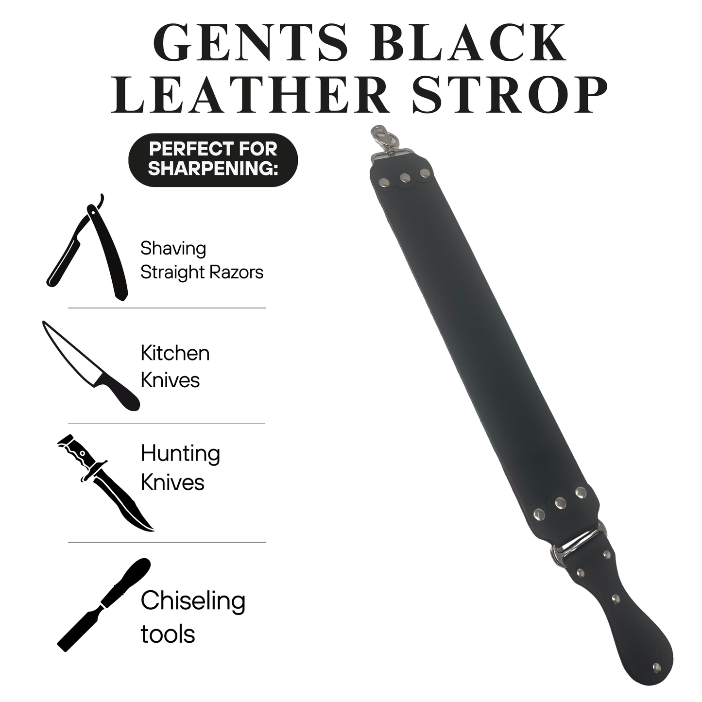GENTS 26" Black and Maroon Razor Sharpening Shaving Strop