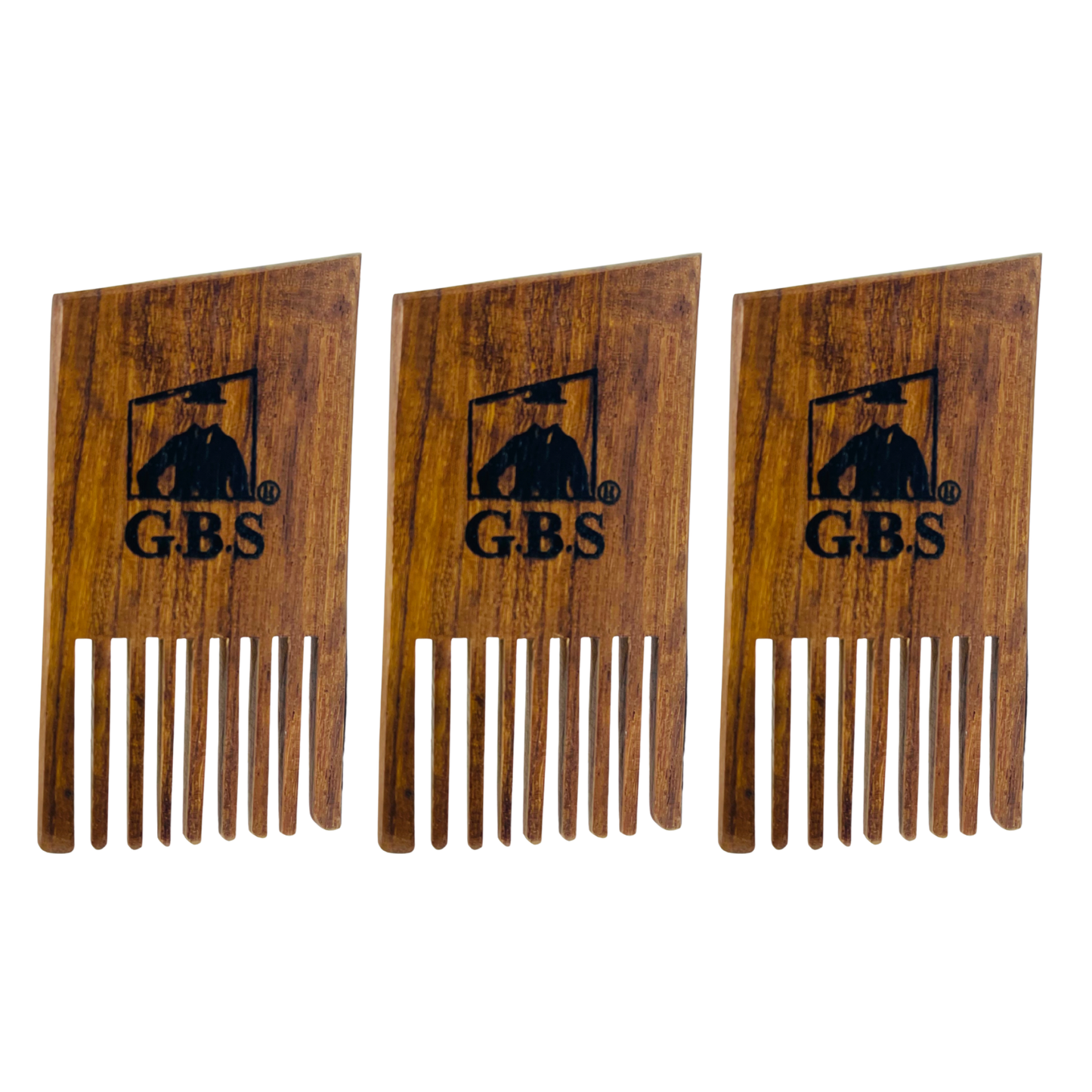 Beard Pick Comb GENTS Wooden Mini – 3” x 1.5” Pocket Size Beard Comb for Men – Solid Wood Beard Detangler & Styling Pick for Thick or Curly Beards