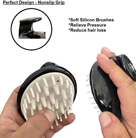 GENTS Hair Scalp Massager Shampoo Brush, Promotes Hair Growth, Improves Circulation, Reduces Stress Hair Care Tool, Black OR Red