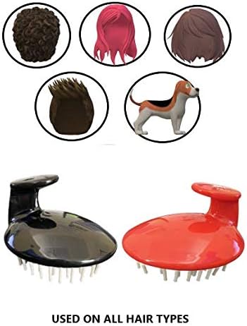 GENTS Hair Scalp Massager Shampoo Brush, Promotes Hair Growth, Improves Circulation, Reduces Stress Hair Care Tool, Black OR Red