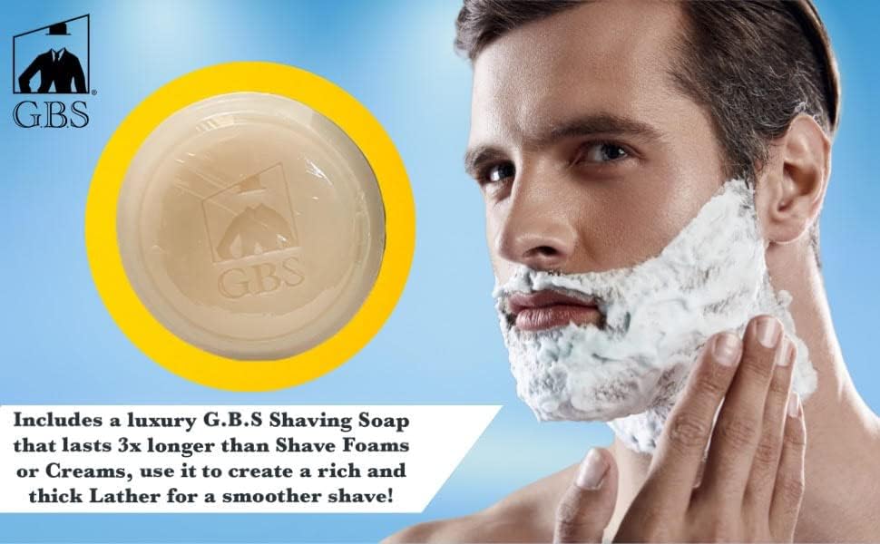 Gift Set GENTS - Men's Shaving Kit 3 pc Stainless Steel Bowl Shaving Soap and Synthetic Shaving Brush