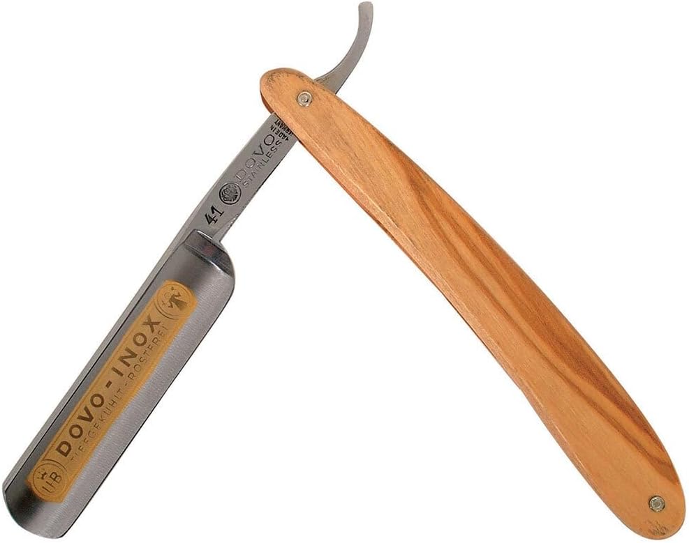 DOVO INOX 5/8" Olivewood Handle Straight Razor #415875 Sold by GENTS