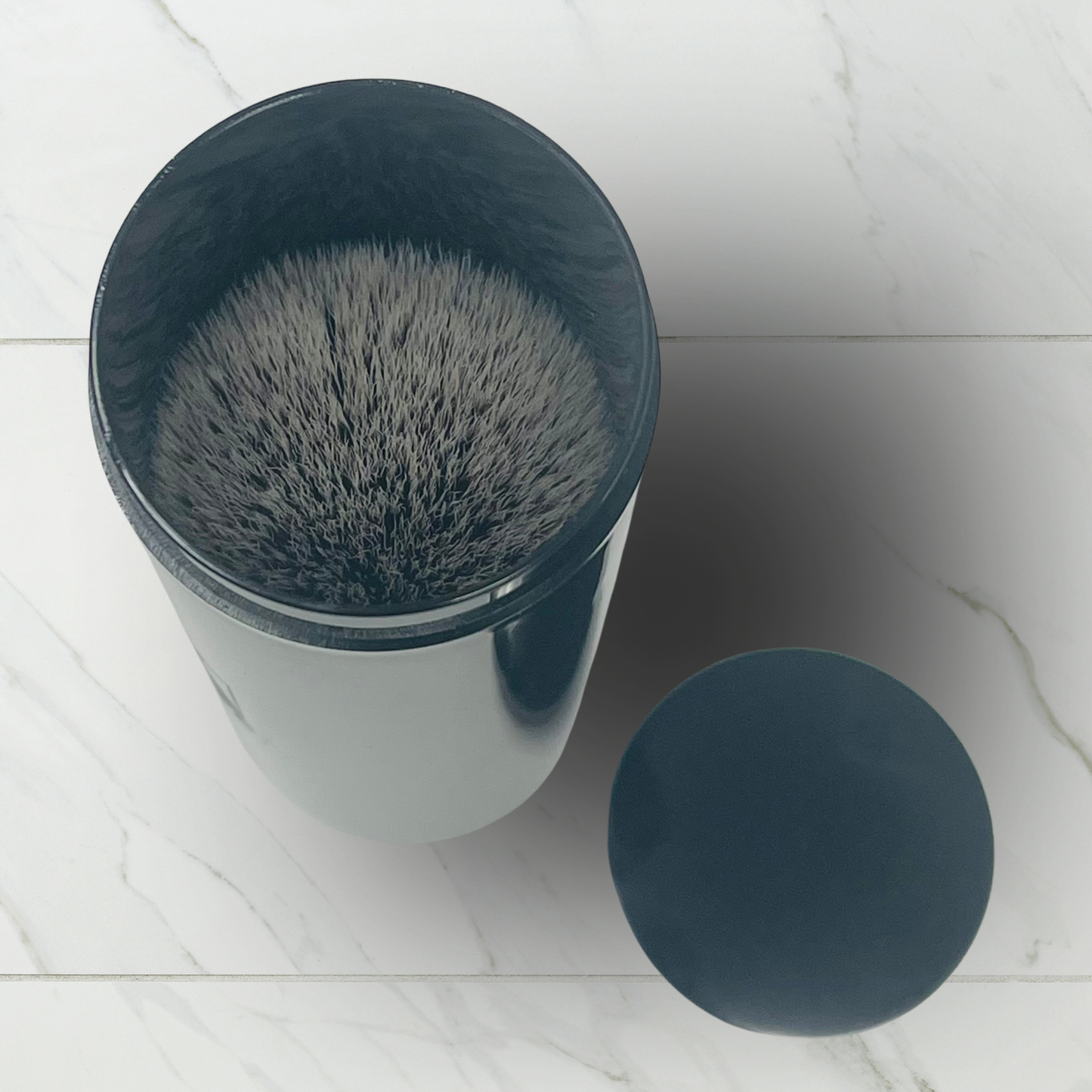 Shaving Brush Synthetic with Travel Tube – 4” Protective Hard Case – Perfect for Travel & Home Use GENTS