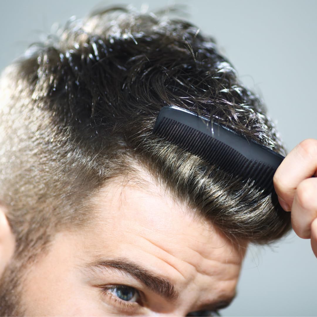 Comb 5" Unbreakable Black Pocket Combs 5 PACK durable Made USA Course Fine or All Fine GENTS