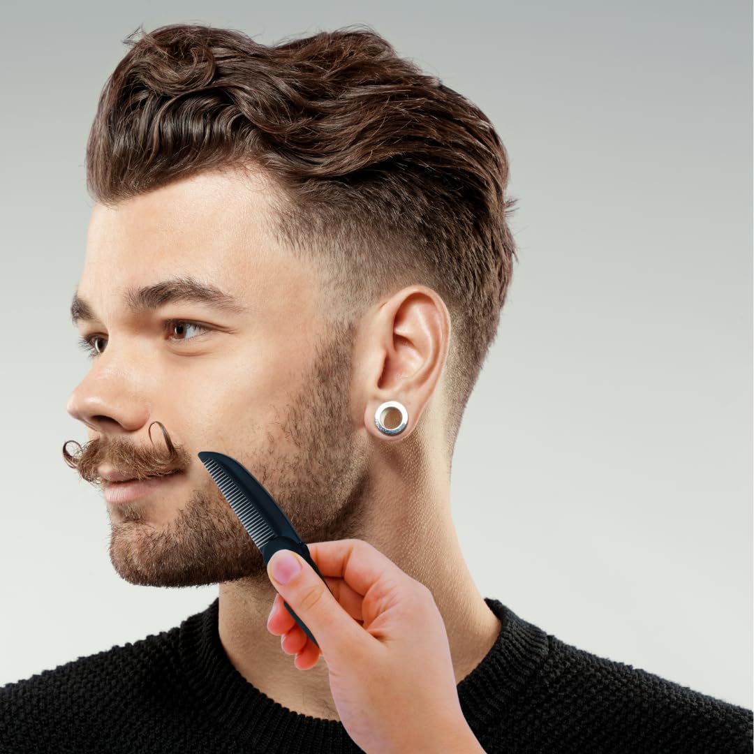 Comb GENTS - Folding Beard Comb for Men - Handmade Keychain Mustache Comb - Portable Pocket Travel Comb for Grooming & Combing Hair, Beards and Mustaches
