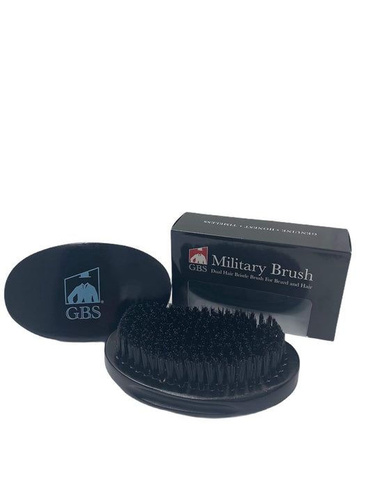 Beard Brush GENTS - Military Style Dual Bristle Beard and Hair Brush - Animal-free Vegan Bristles for Daily Grooming