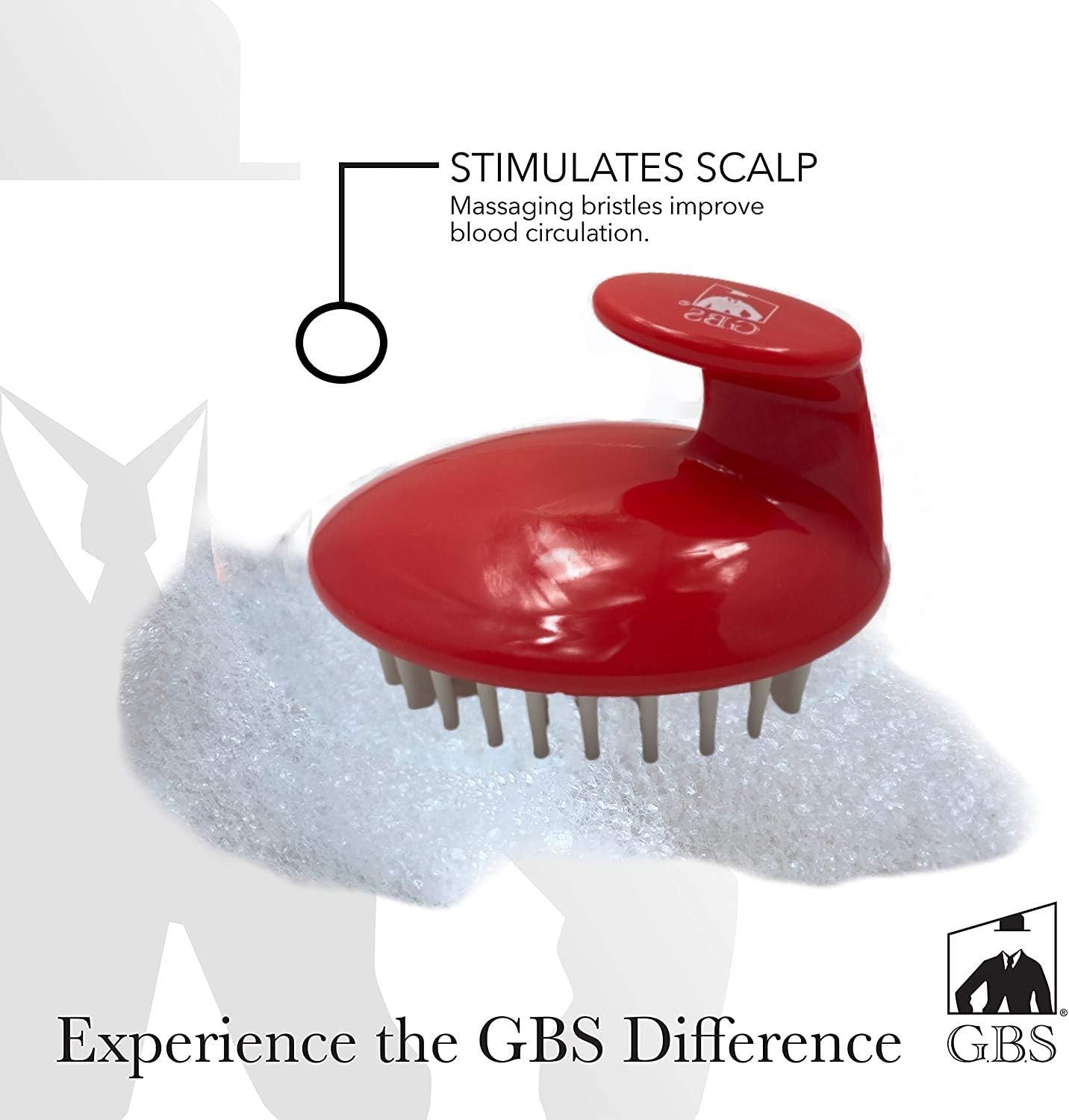 GENTS Hair Scalp Massager Shampoo Brush, Promotes Hair Growth, Improves Circulation, Reduces Stress Hair Care Tool, Black OR Red