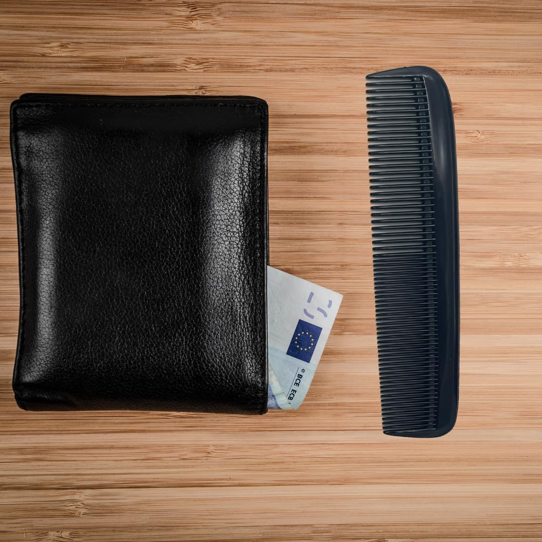 Comb 5" Unbreakable Black Pocket Combs 5 PACK durable Made USA Course Fine or All Fine GENTS