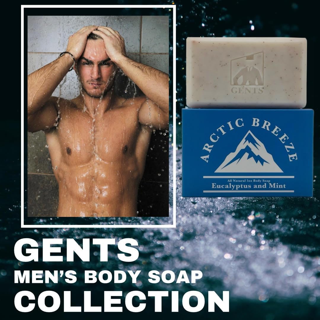 Body Soaps - Variety Men's Moisturizing Bar Soap for Men, Smell Fresh and Clean, Washing Hands & Body, All Skin Types for Bath and Shower 5 DIFFERENT SCENTS GENTS