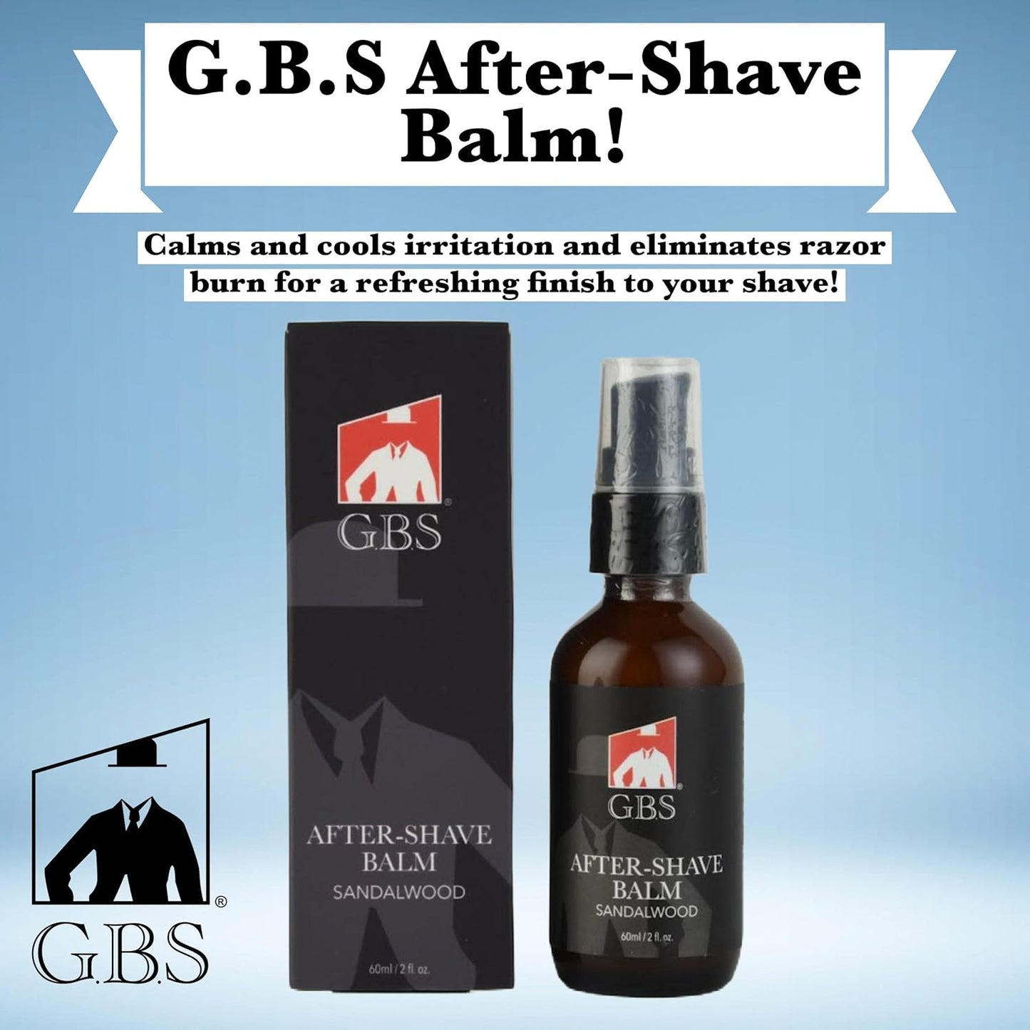 Aftershave Balm GENTS - Sandalwood Aftershave for Men - soothes razor burn, redness and irritation 2oz