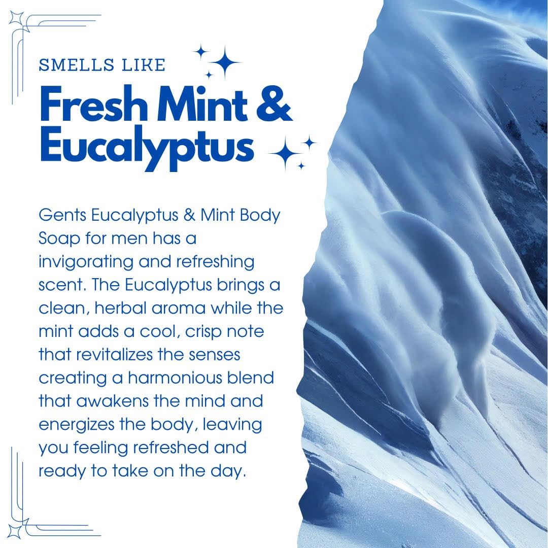 Body Soaps - Variety Men's Moisturizing Bar Soap for Men, Smell Fresh and Clean, Washing Hands & Body, All Skin Types for Bath and Shower 5 DIFFERENT SCENTS GENTS