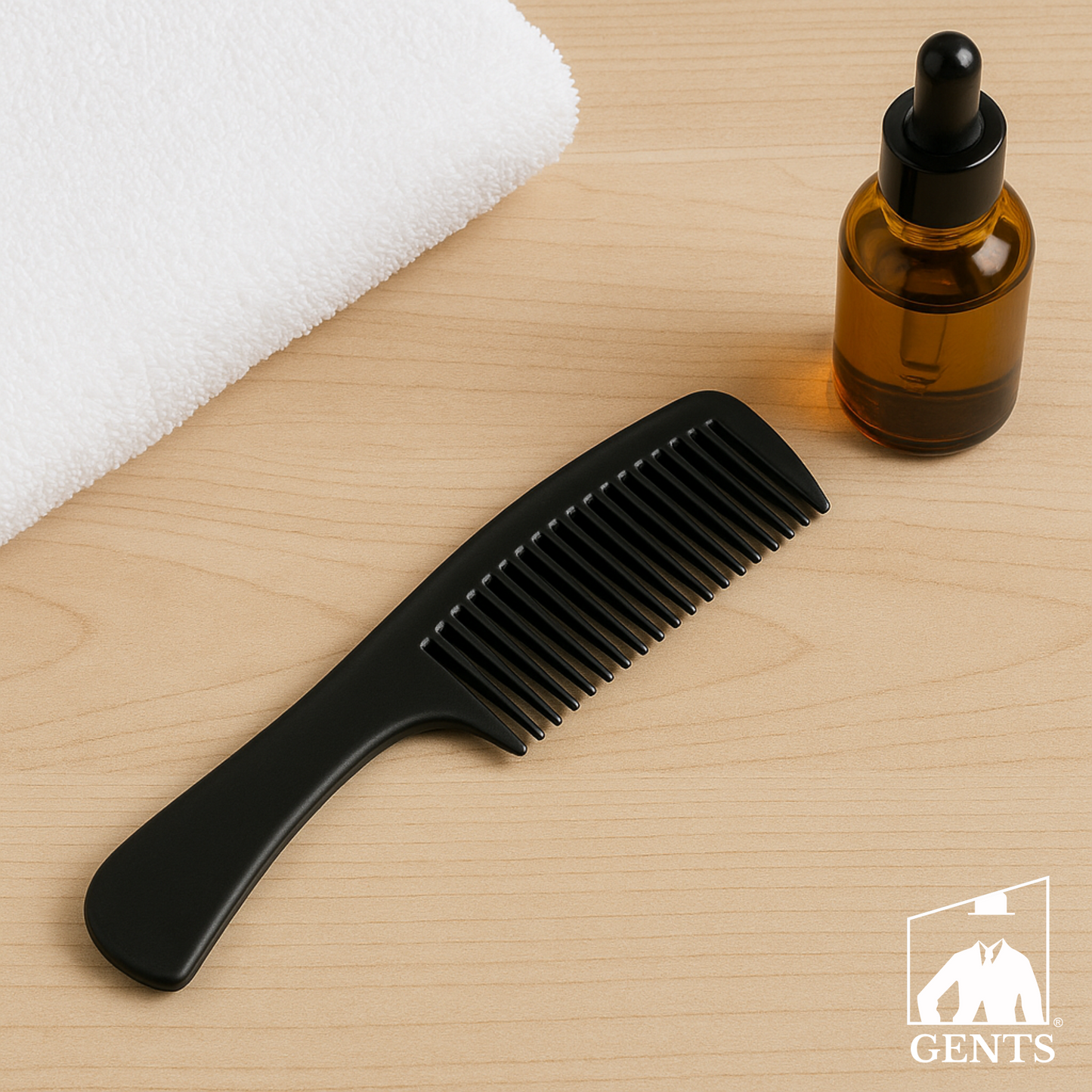 GENTS Plastic Detangler Comb 9" Made in the USA