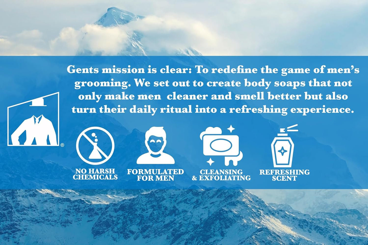 Body Soaps - Variety Men's Moisturizing Bar Soap for Men, Smell Fresh and Clean, Washing Hands & Body, All Skin Types for Bath and Shower 5 DIFFERENT SCENTS GENTS