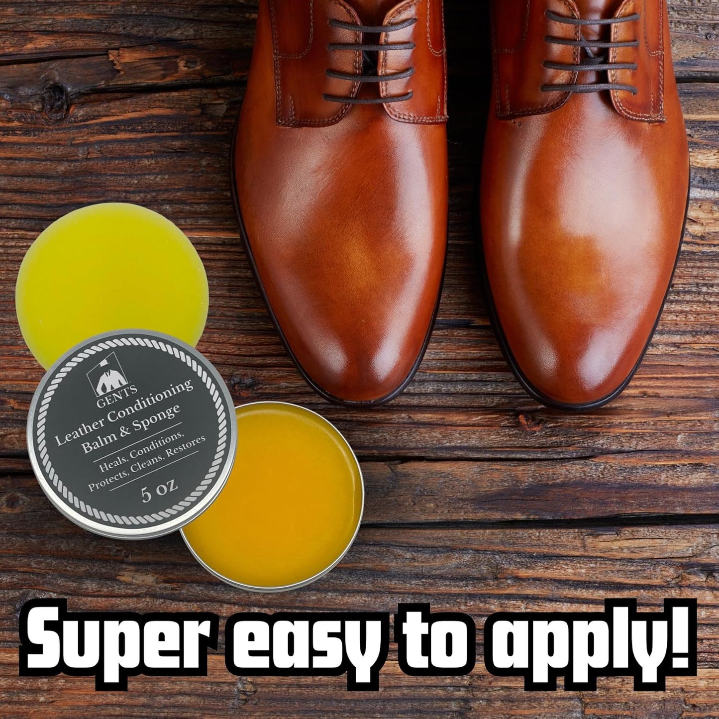 GENTS Leather Milk Conditioner Honey & Cleaner with Applicator Sponge, Scratch Repair, Healing Balm - Heals, Restores and Conditions Dry, Cracked, Scratched Leather