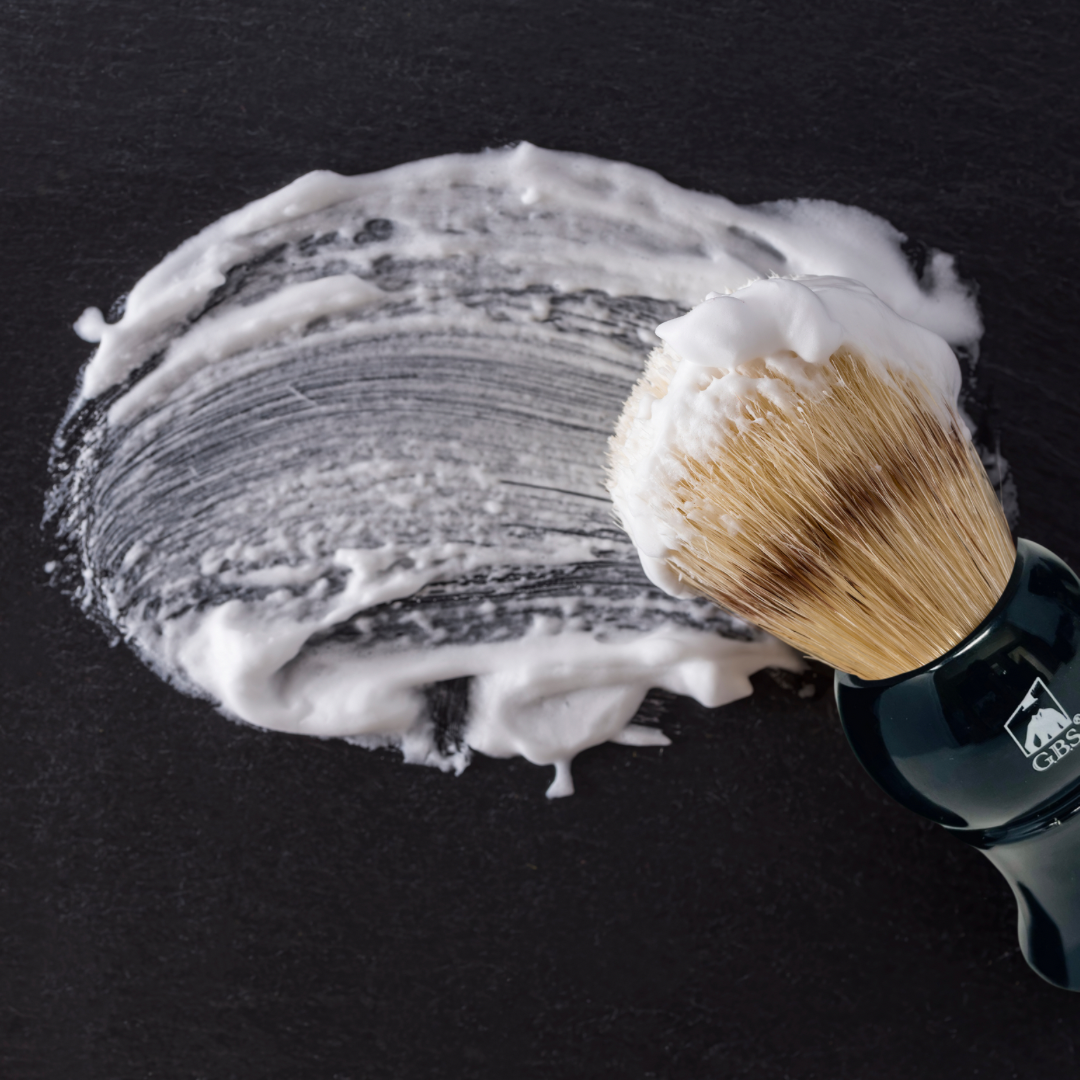 G.B.S Black Synthetic Shaving Brush – 4.25” Tall – Cruelty-Free Soft Bristles for Wet Shaving, Lathers Easily, Dries Fast – Gentle on Sensitive Skin, Classic Shave Brush for Men