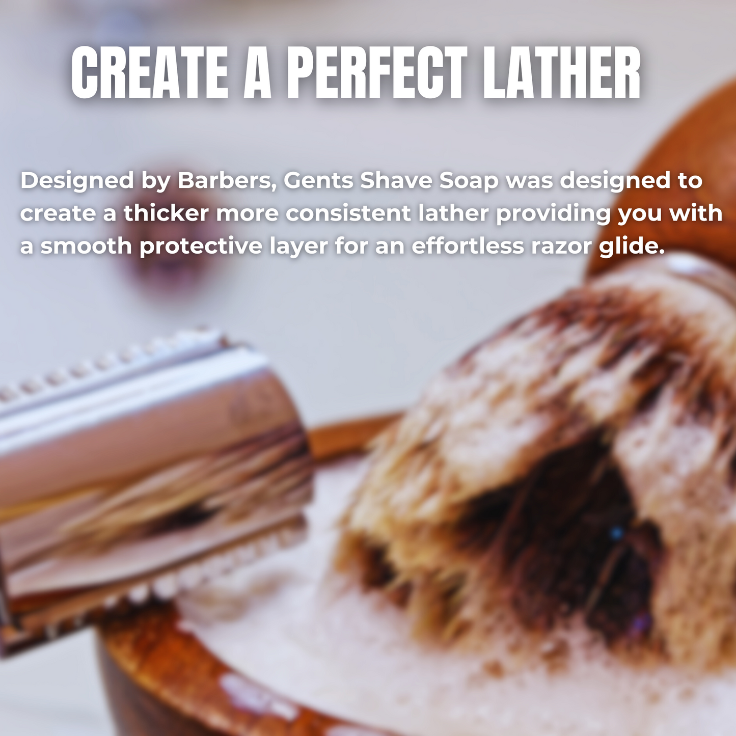 Shaving Soap Natural Shea Butter Infused – Long Lasting, Moisturizing Lather – Multiple Scents & Unscented 3oz GENTS