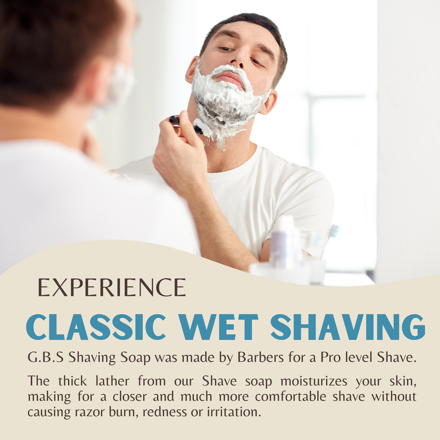 Shaving Soap Natural Shea Butter Infused – Long Lasting, Moisturizing Lather – Multiple Scents & Unscented 3oz GENTS