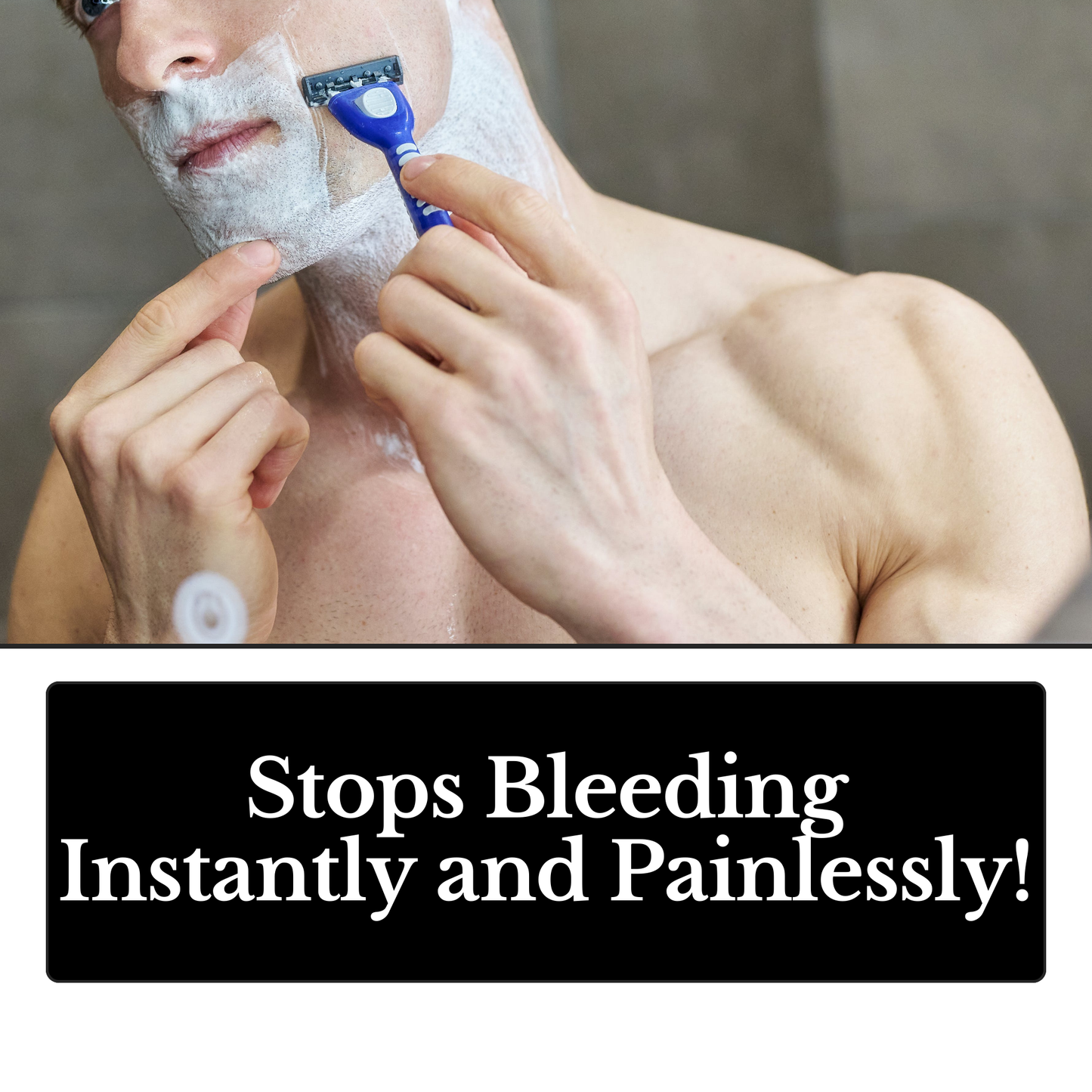 GENTS Styptic Powder with Sealed Top + Scoop Quick Stop Bleeding from Shaving Nicks, First Aid Useful for Minor Cuts (5oz)