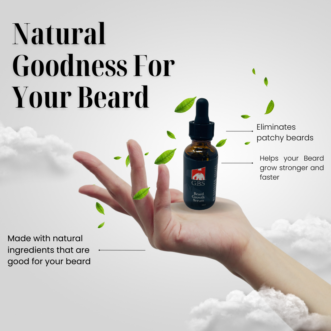 BeardHair Growth GENTS - Natural Hair Growth Serum with Biotin 1 oz