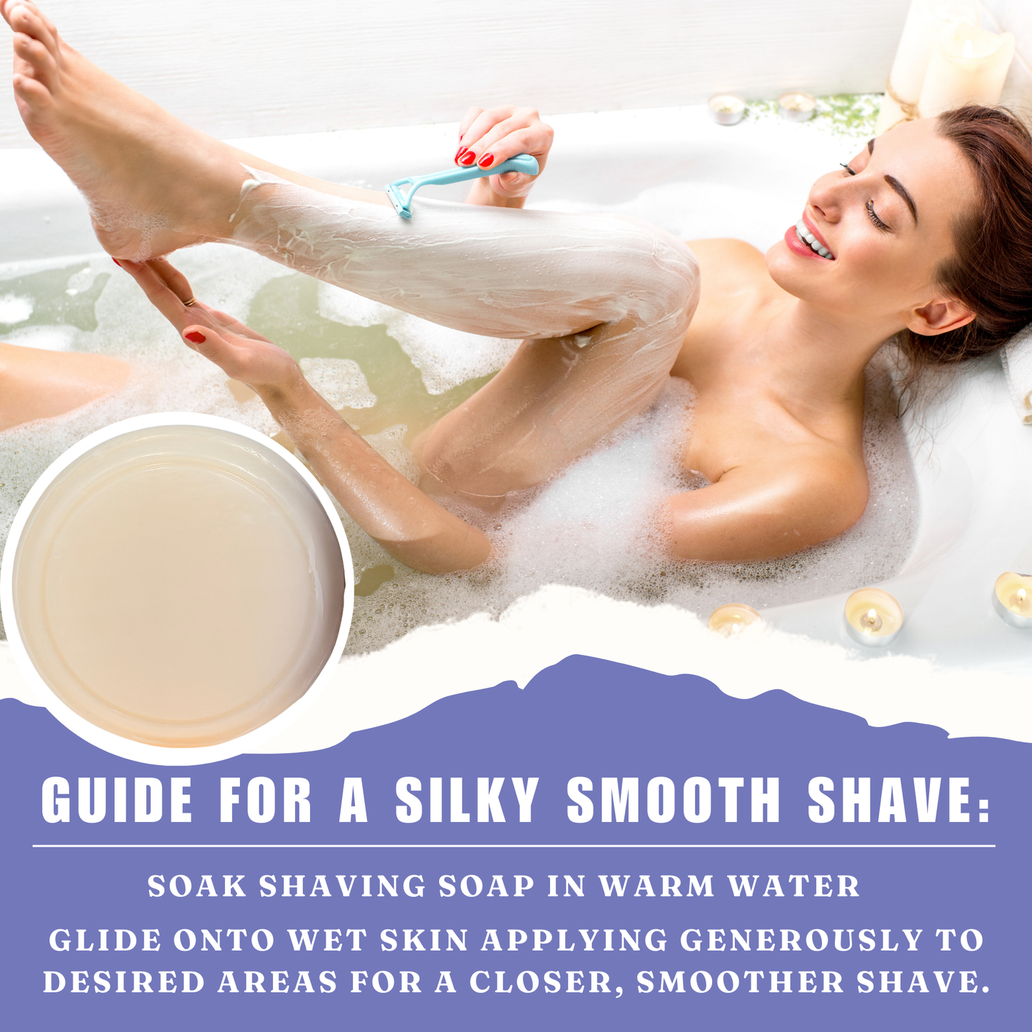 Shaving Soap for Women Natural Shea Butter Infused – Long Lasting, Moisturizing Lather – Multiple Scents & Unscented 3oz GENTS