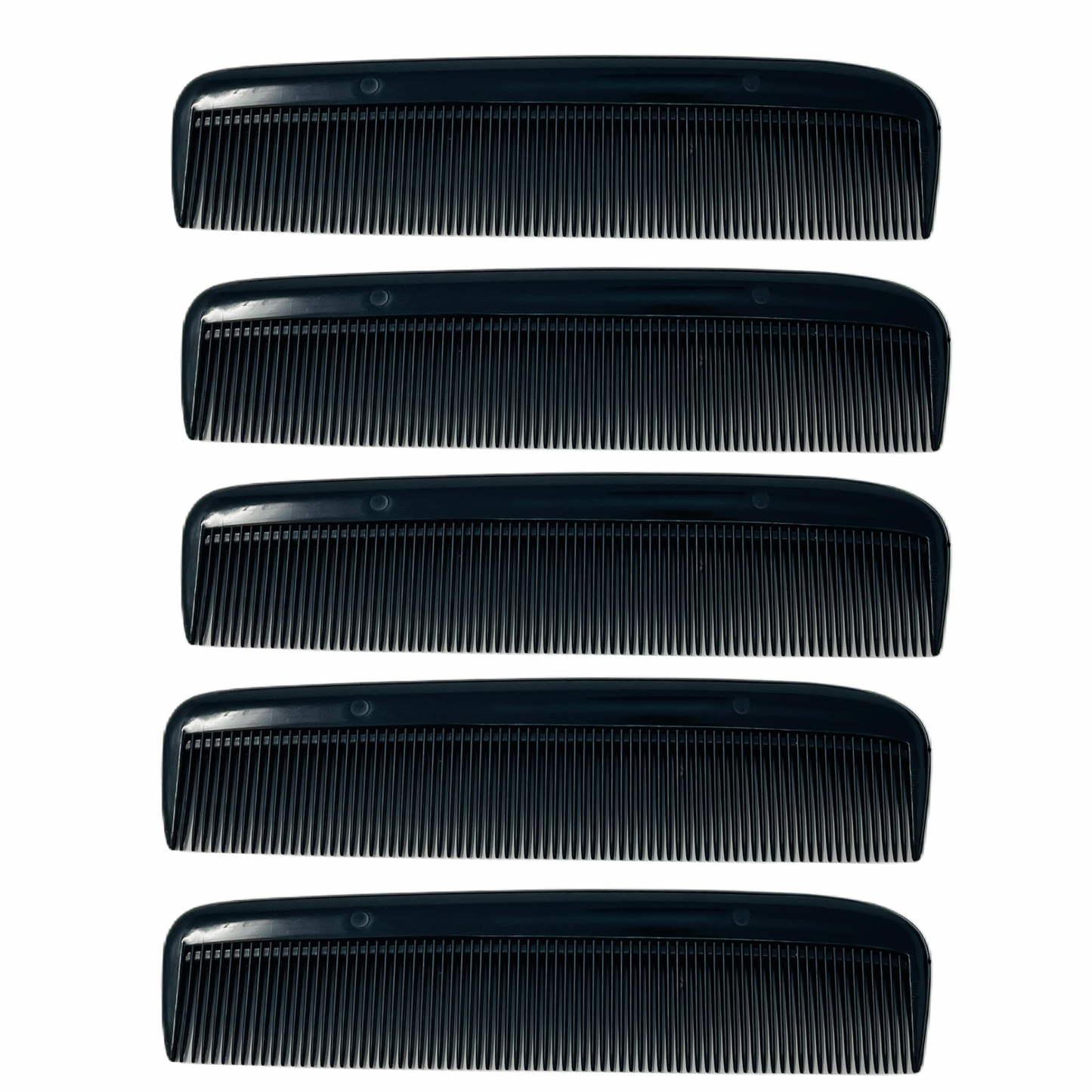 Comb 5" Unbreakable Black Pocket Combs 5 PACK durable Made USA Course Fine or All Fine GENTS
