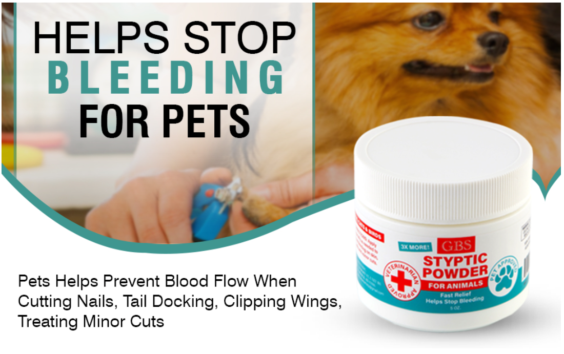 GENTS Styptic Powder For Animals 5oz Stop Minor Cuts Bleeding