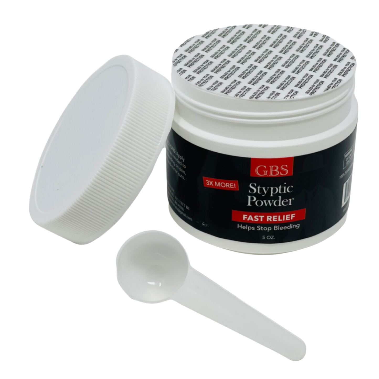 GENTS Styptic Powder with Sealed Top + Scoop Quick Stop Bleeding from Shaving Nicks, First Aid Useful for Minor Cuts (5oz)