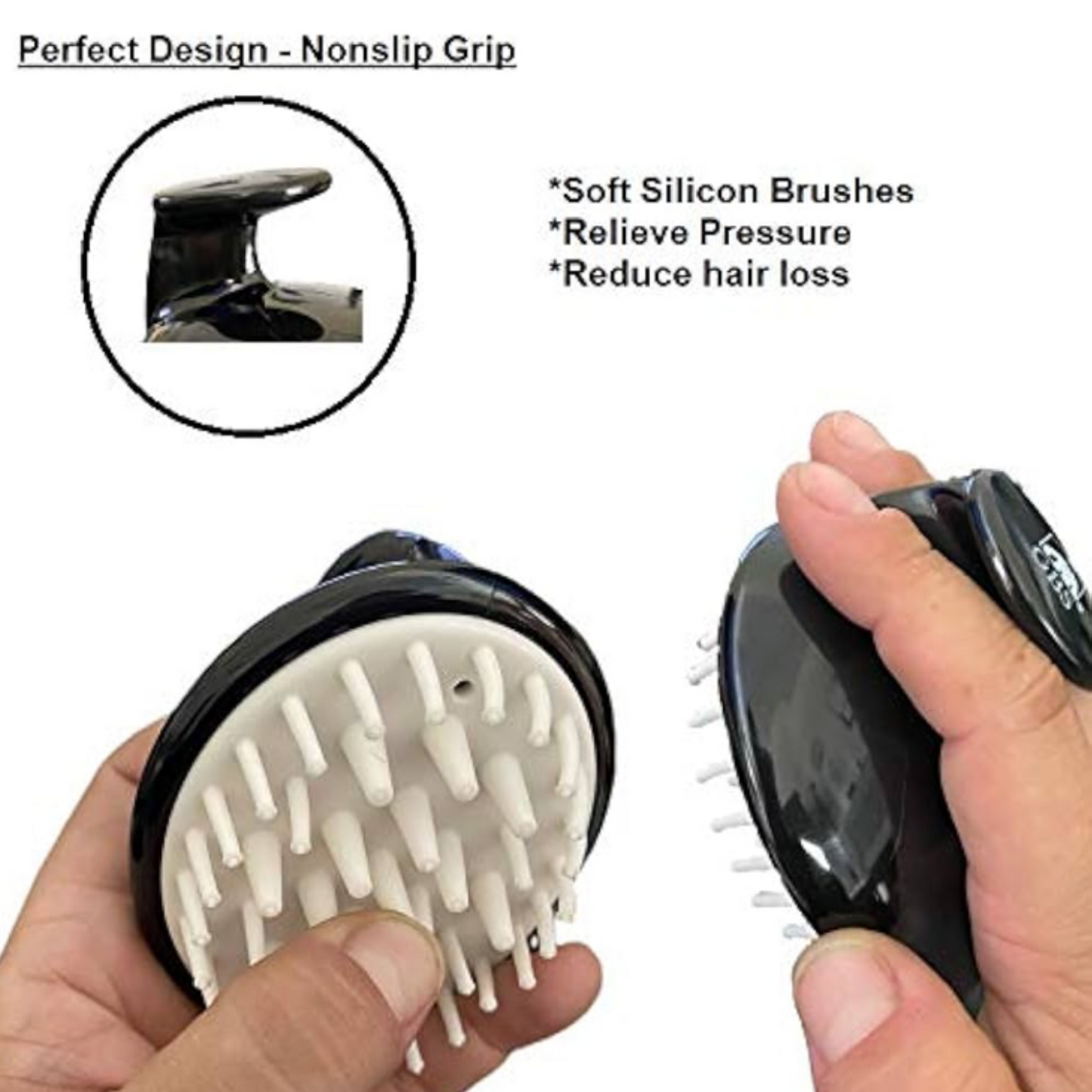 GENTS Hair Scalp Massager Shampoo Brush, Promotes Hair Growth, Improves Circulation, Reduces Stress Hair Care Tool, Black OR Red