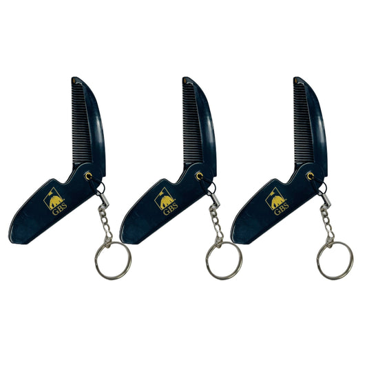 Comb (3 Pack) Keychain Folding Beard Combs for Men - Handmade Keychain Mustache Combs - Portable Pocket Travel Combs for Grooming & Combing Hair, Beards and Mustaches GENTS