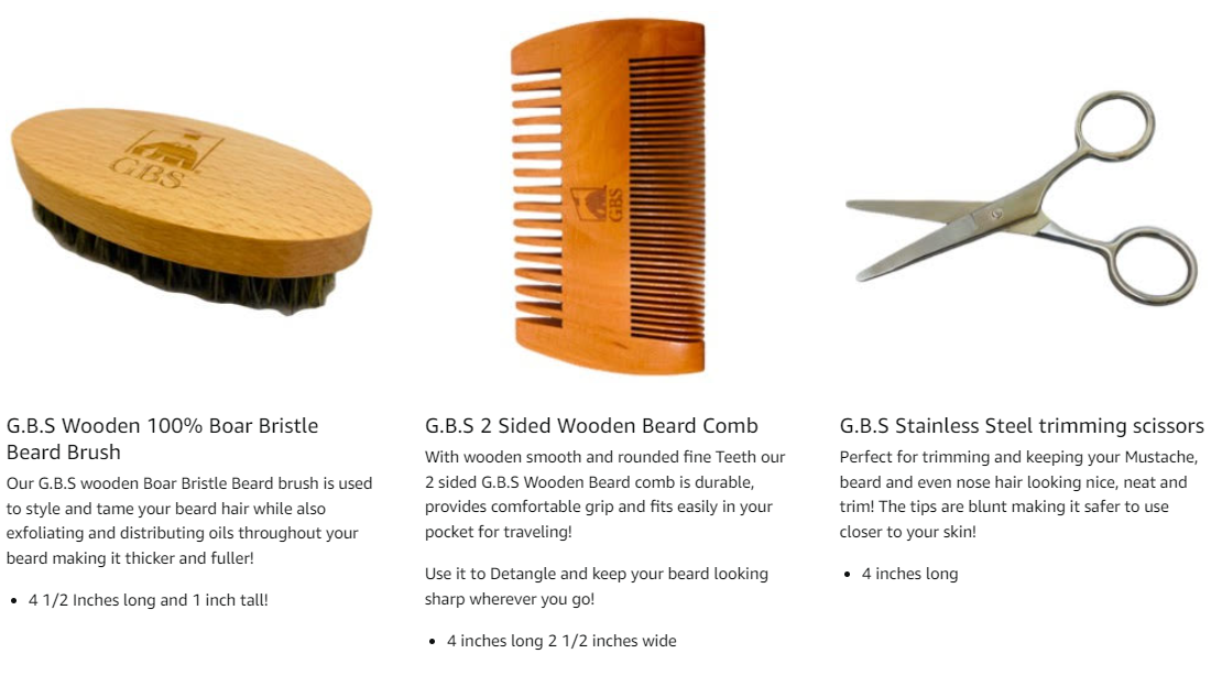 Gift Set Complete Beard Growth Kit for Men – Beard Oil, Balm, Serum, Derma Roller, Boar Brush, Comb & Travel Bag – Promotes Thicker, Fuller Beard GENTS