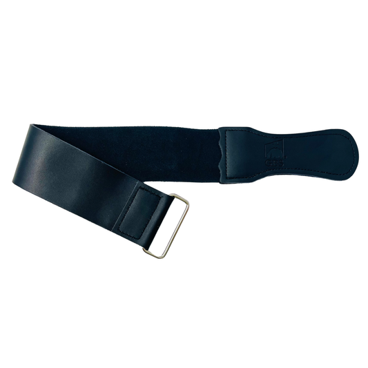 GENTS Black Leather Razor Strop – 18” Long Professional Cowhide Leather Strop with Metal Clip – Knife, Razor & Tool Sharpening Strop for Straight Razors, Chef Knives, Hunting Knives & Wood Carving Tools