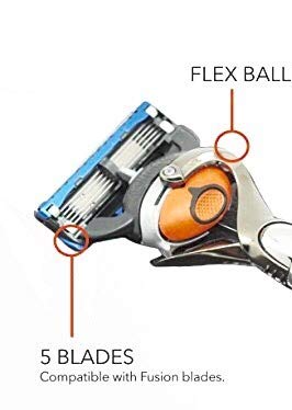 GENTS Flex ball Handle Razor with Flex ball Pivot Ball technology All Chrome Diamond Knurled Pattern Long Handle Shaving Razor