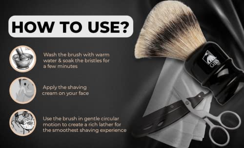 GENTS Silvertip Brush Black Resin Handle 24 mm knot Overall height 4.5 inches Super soft, Back Bone great with Shaving cream and Soaps last a lifetime!