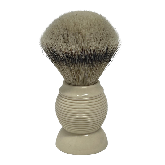 Shaving Brush  Silvertip Badger – 26mm Knot, 4.5” Tall – Resin Handle – Premium Wet Shaving Brush for Rich Lather & Smooth Shave Faux Ivory or Orange GENTS