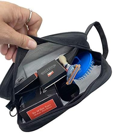 GENTS Black Travel Mesh Shower Caddy Pouch With Zipper - Portable Bathroom Essentials Toiletry Bag with Handles, Mesh Accessories Organizer Tote for Gym, College Dorm Room, Students, Home or Hotel