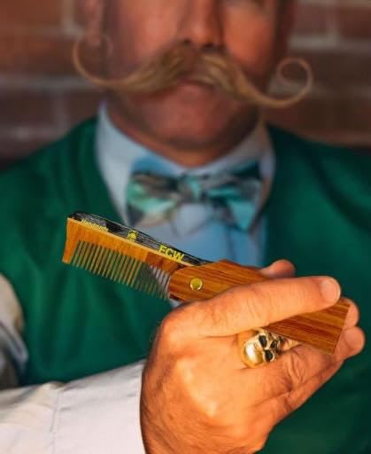 Comb FCW Wood Folding Beard & Hair Styling Comb GENTS