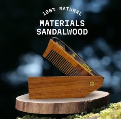 Comb FCW Wood Folding Beard & Hair Styling Comb GENTS