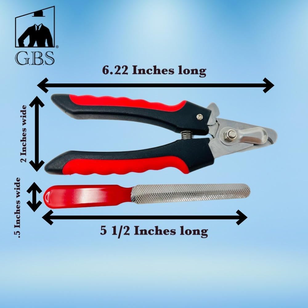 GENTS Dog & Cat Pets Nail Trimmers and Clippers - with Safety Guard to Avoid Over Cutting, Free Nail File, Stainless Steel Blade - Professional Grooming Tool for Pets