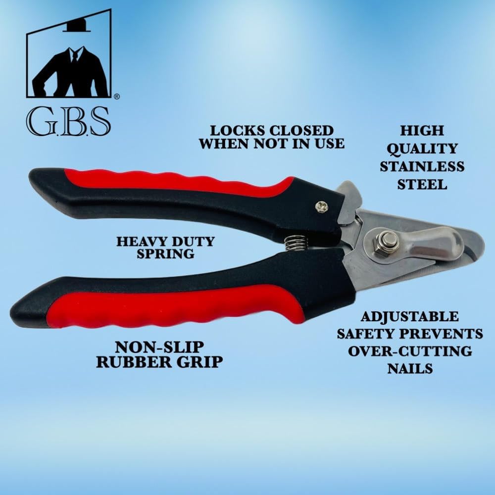 GENTS Dog & Cat Pets Nail Trimmers and Clippers - with Safety Guard to Avoid Over Cutting, Free Nail File, Stainless Steel Blade - Professional Grooming Tool for Pets