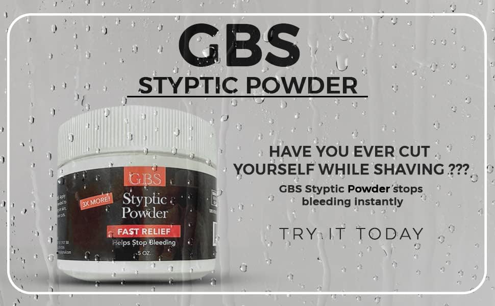 GENTS Styptic Powder with Sealed Top + Scoop Quick Stop Bleeding from Shaving Nicks, First Aid Useful for Minor Cuts  (5oz)