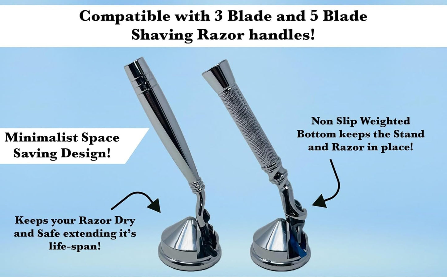 GENTS Heavy Duty Chrome Base Shaving Razor Stand (stand Only)