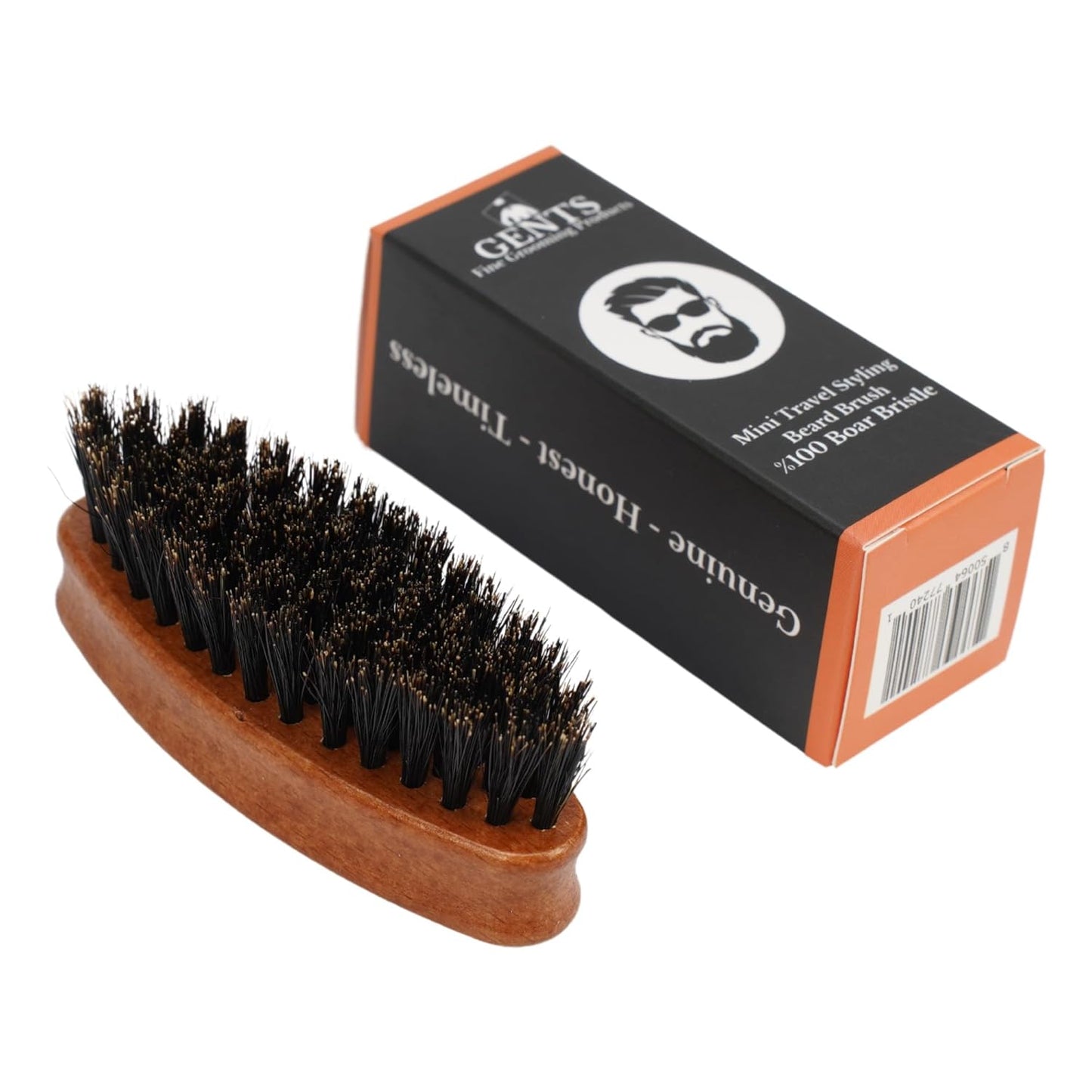 Beard Brush GENTS - Wood Mini Travel Beard Brush - 100% Boar Bristles