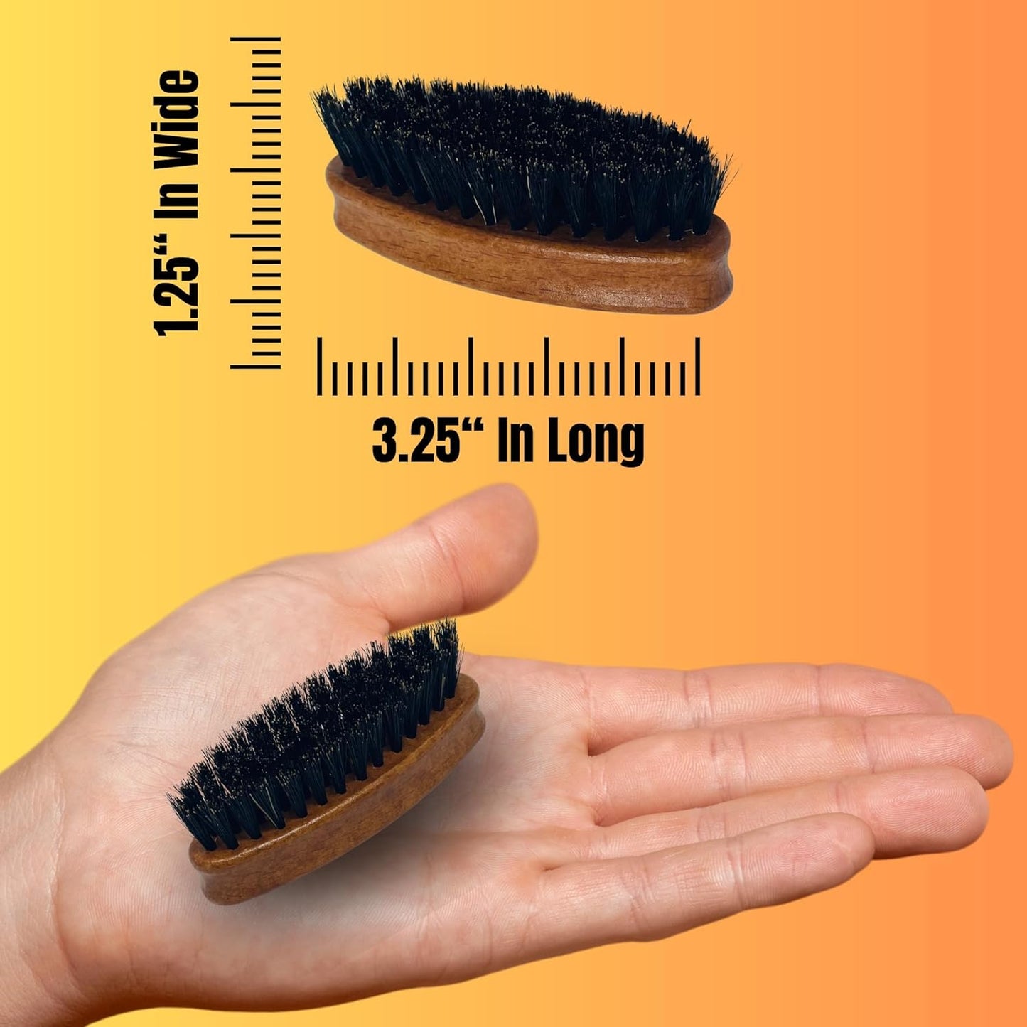 Beard Brush GENTS - Wood Mini Travel Beard Brush - 100% Boar Bristles