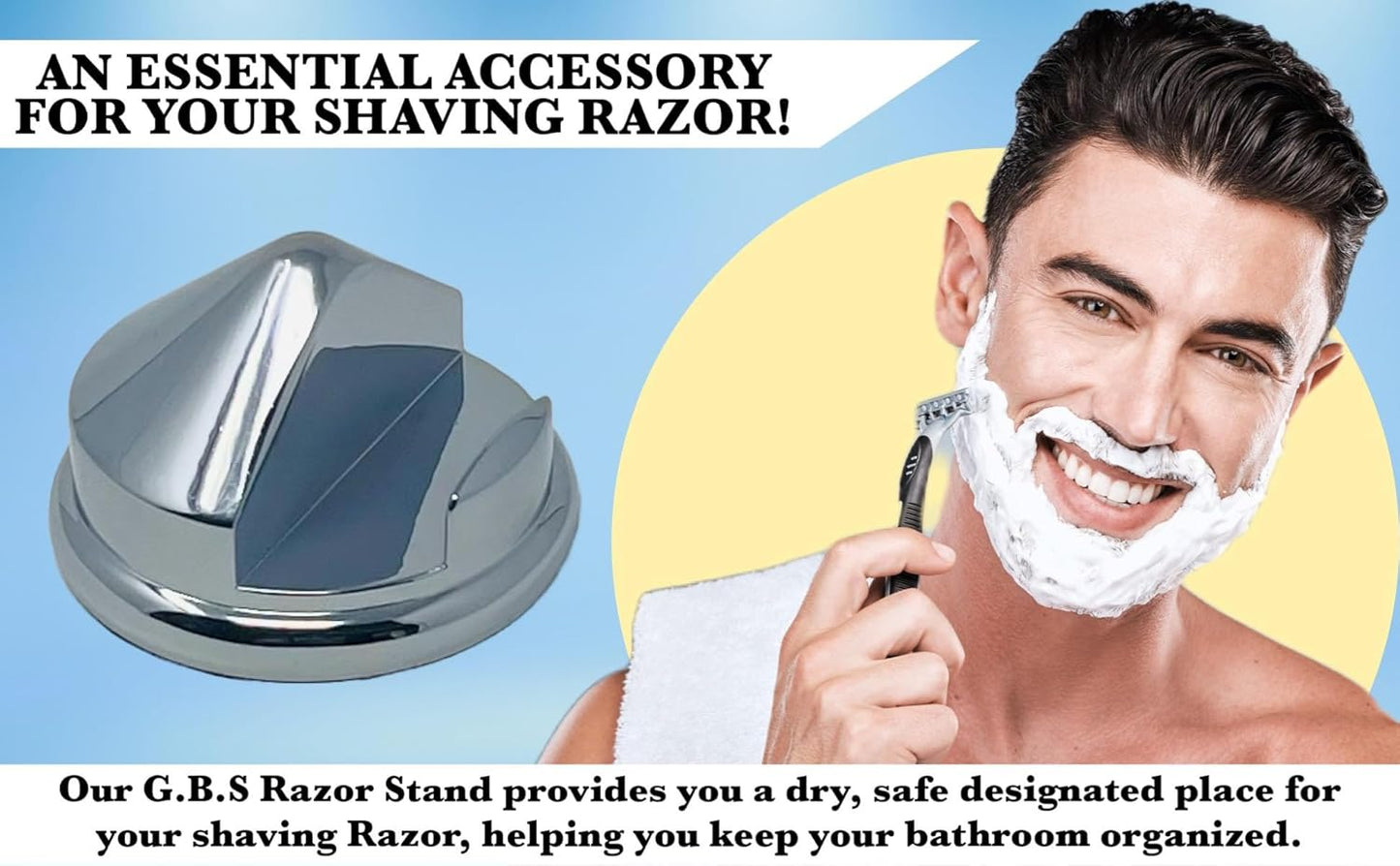 GENTS Heavy Duty Chrome Base Shaving Razor Stand (stand Only)